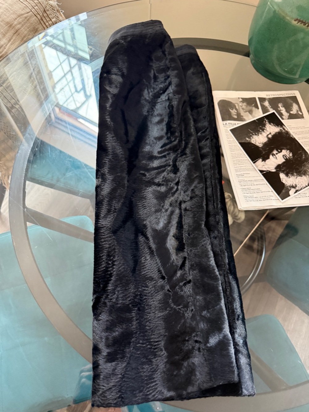 Viktor & Rolf Black Vegan Pony Fur Midi Pencil Skirt, Size 40 (sample) - Picture 7 of 9